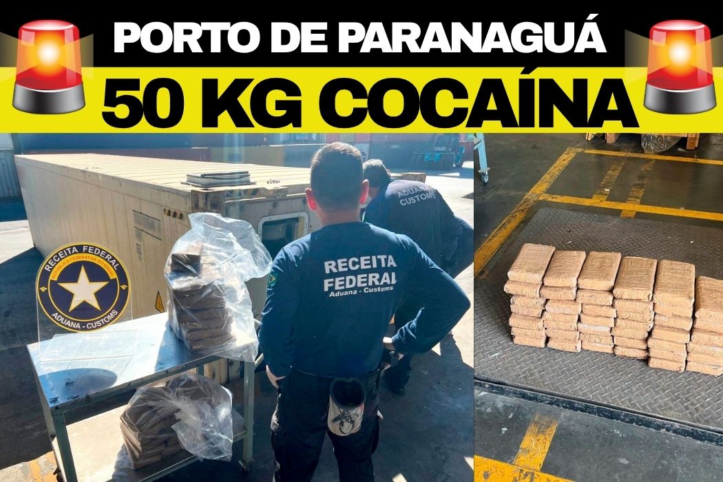 🚨 Receita Federal Frustra Mega Tráfico e Apreende 50 kg de Cocaína Camuflados em Contêiner de Frango no Porto de Paranaguá