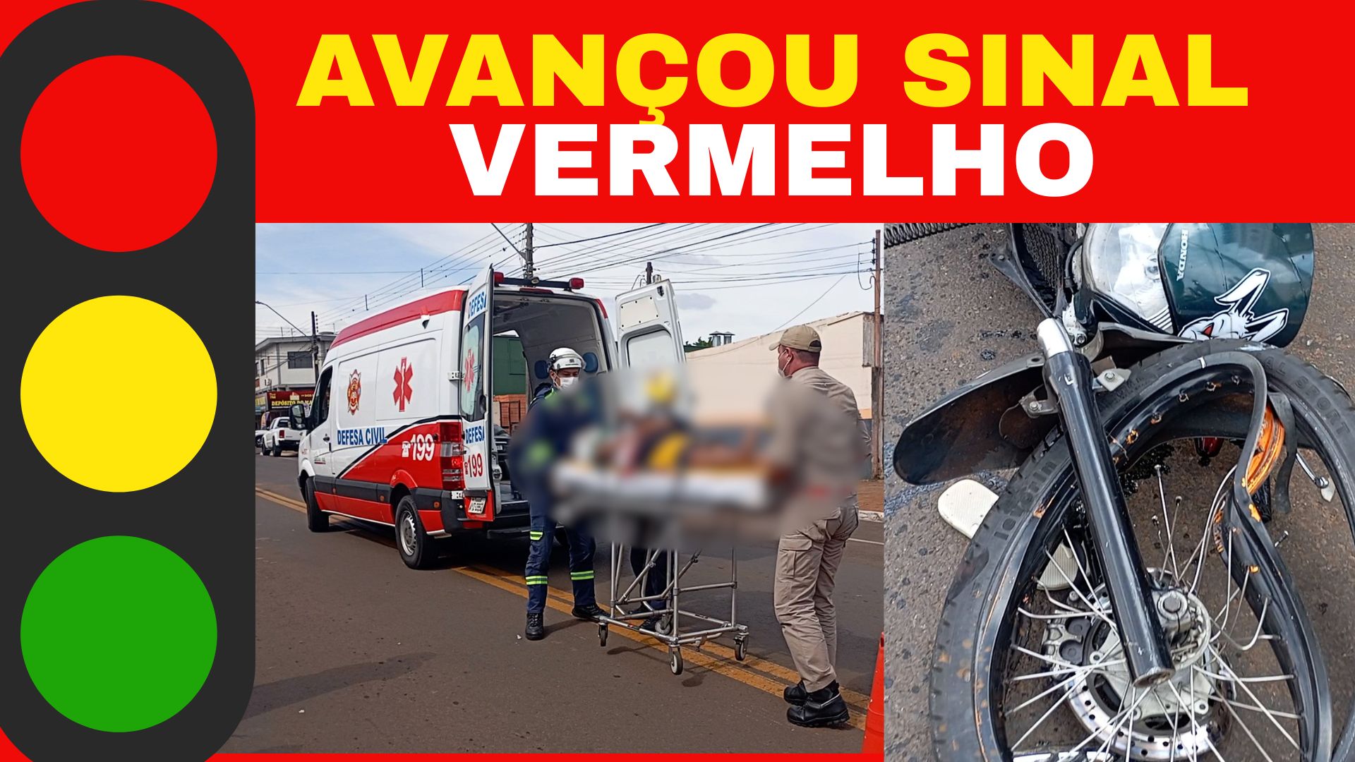 🚦ATENÇÃO 🏍️: Adolescente de 15 anos, Fura Sinal Vermelho e Bate no Centro de Jandaia do Sul. ASSISTA A REPORTAGEM