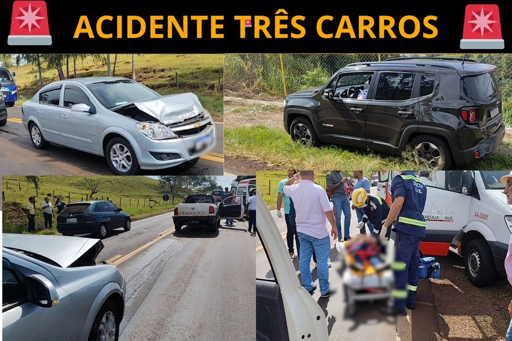 🚨 Acidente🚨com três veículos mobiliza equipes de resgate em Jandaia do Sul