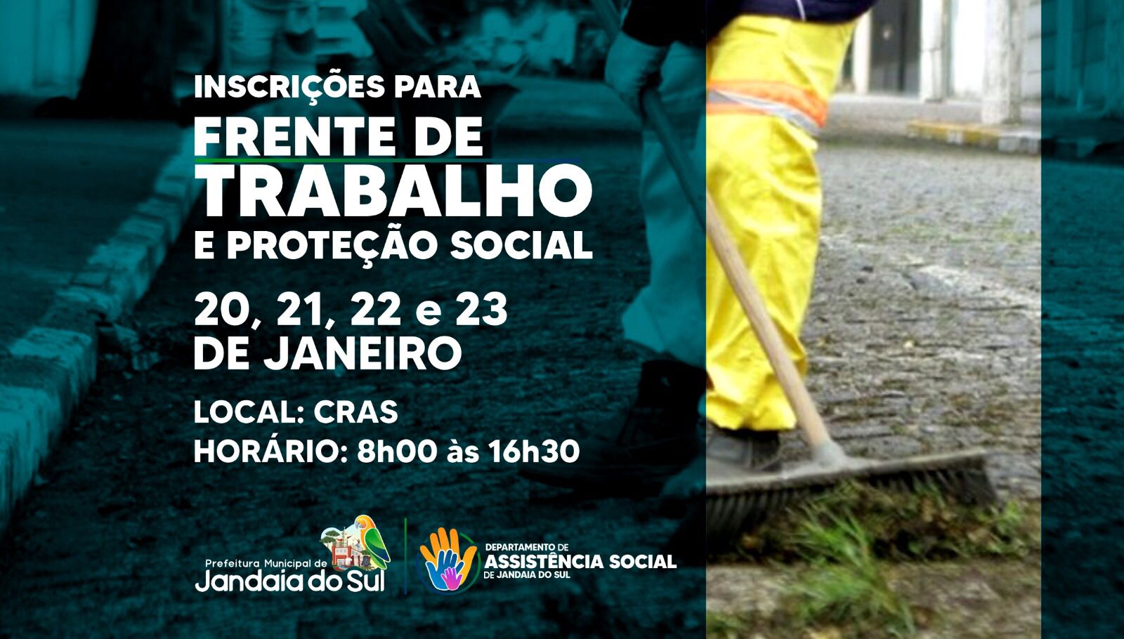 CRAS de Jandaia do Sul abre inscrições para Frente de Trabalho e Proteção Social
