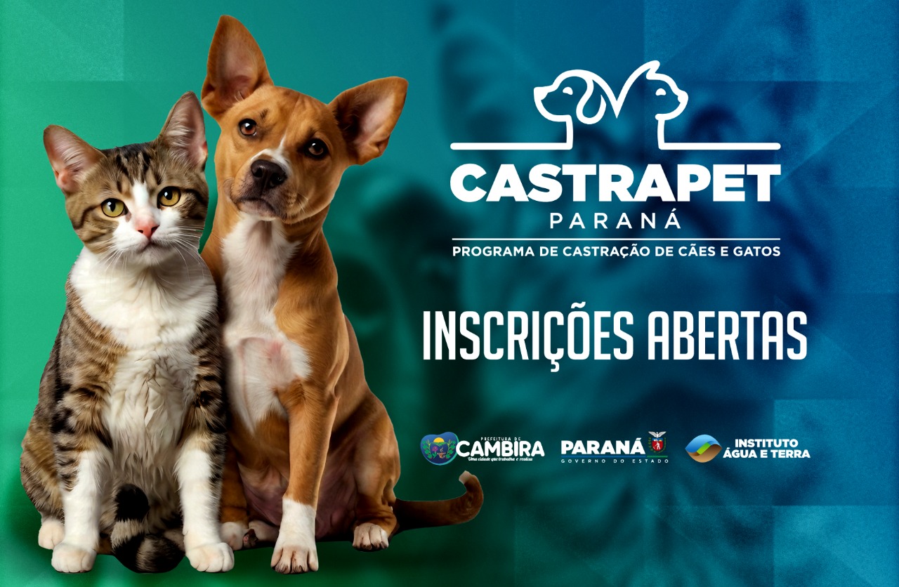 Cambira abre inscrições para o Castrapet Paraná: castração gratuita de cães e gatos