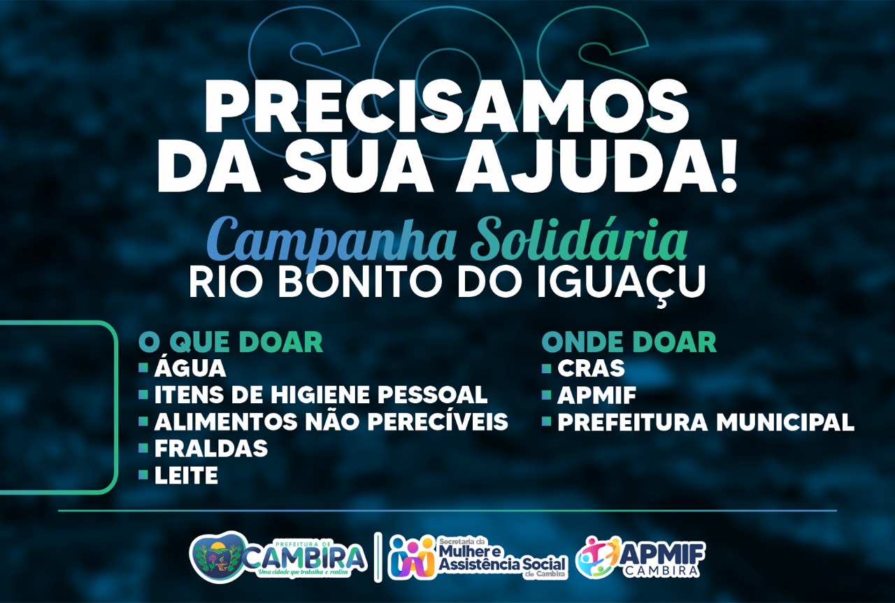Prefeitura de Cambira lança campanha solidária para ajudar famílias atingidas por tornado em Rio Bonito do Iguaçu