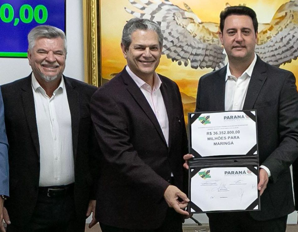 Delegado Jacovós e Silvio Barros acompanham liberação de recursos para pavimentação em Maringá