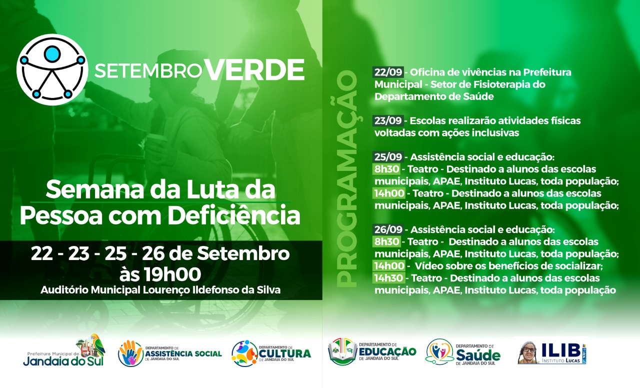Jandaia do Sul realiza a “Semana da Luta da Pessoa com Deficiência” no Auditório Municipal