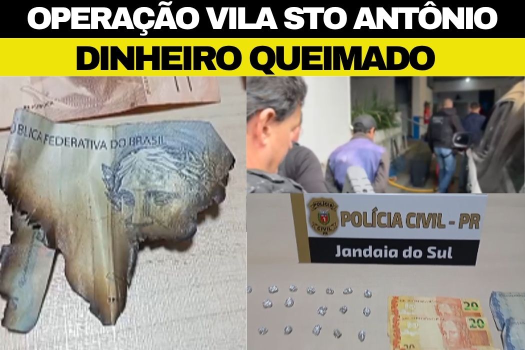 ASSISTA A REPORTAGEM:🔥 Traficantes tentam queimar dinheiro e droga durante flagrante da Polícia Civil em Jandaia do Sul