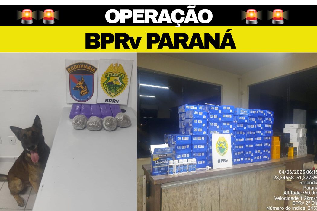 🚔 Ações do Batalhão Rodoviário da PMPR resultam em apreensões de drogas, medicamentos e eletrônicos no Paraná