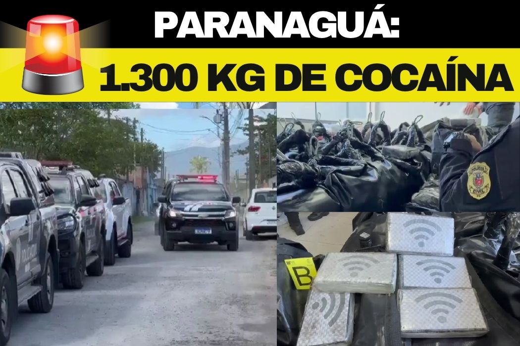 🚨 Megaoperação no Litoral: Polícia Civil do Paraná apreende 1,3 tonelada de cocaína em Paranaguá