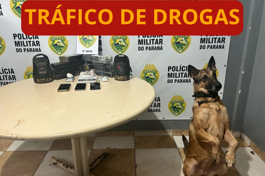 Polícia Militar apreende mais de 8kg de drogas e prende dois suspeitos em Mandaguaçu e Nova Esperança