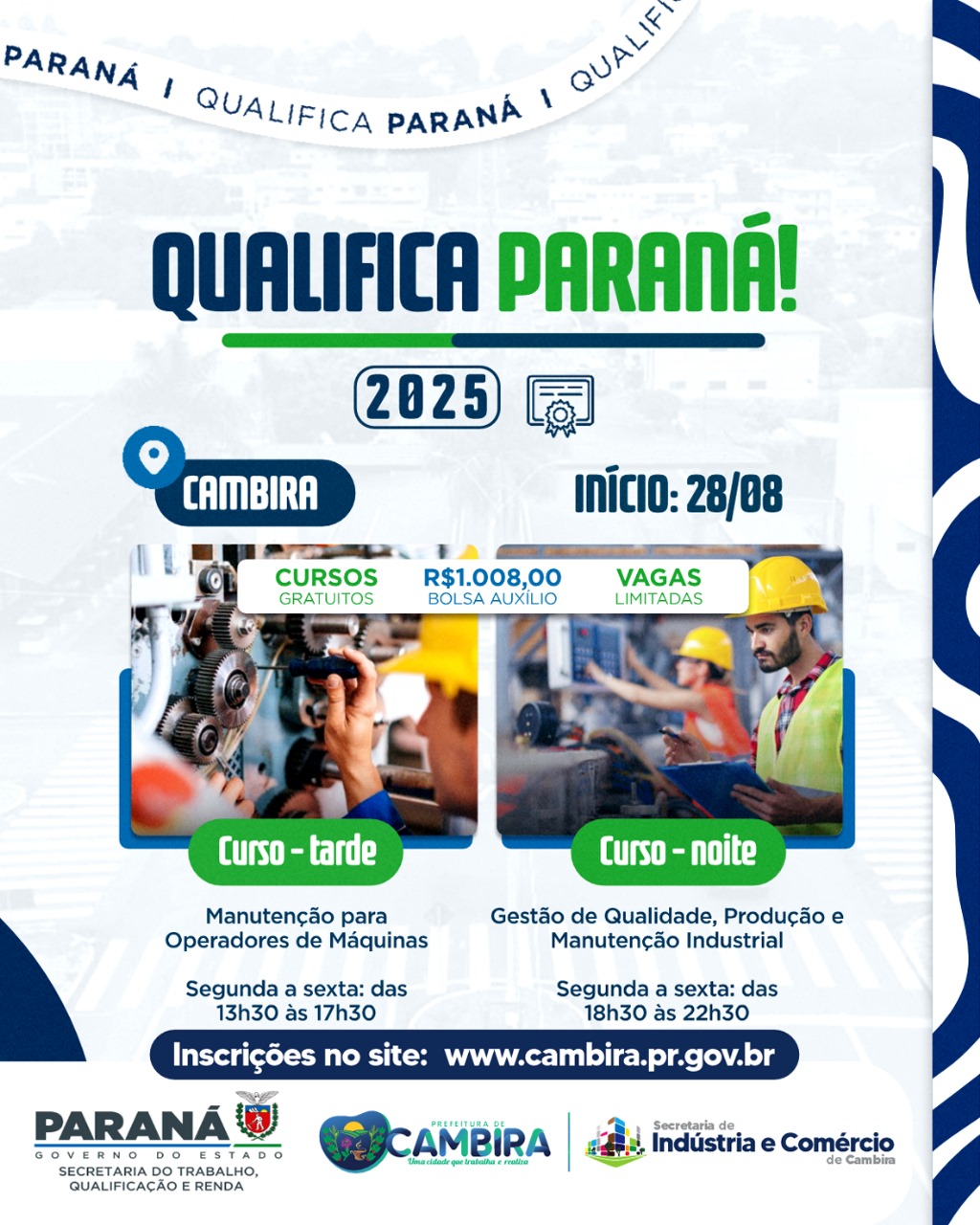 Prefeitura de Cambira abre inscrições para novos cursos de qualificação profissional gratuitos