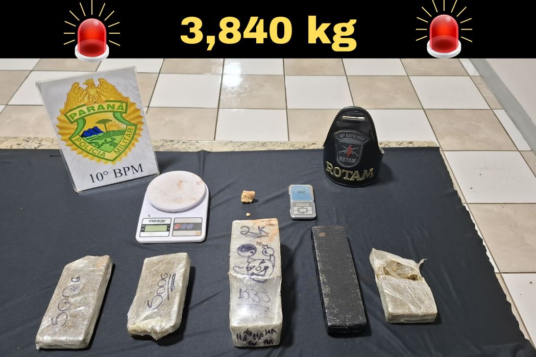 O COFRE: ROTAM apreende quase 4 kg de drogas escondidos em 