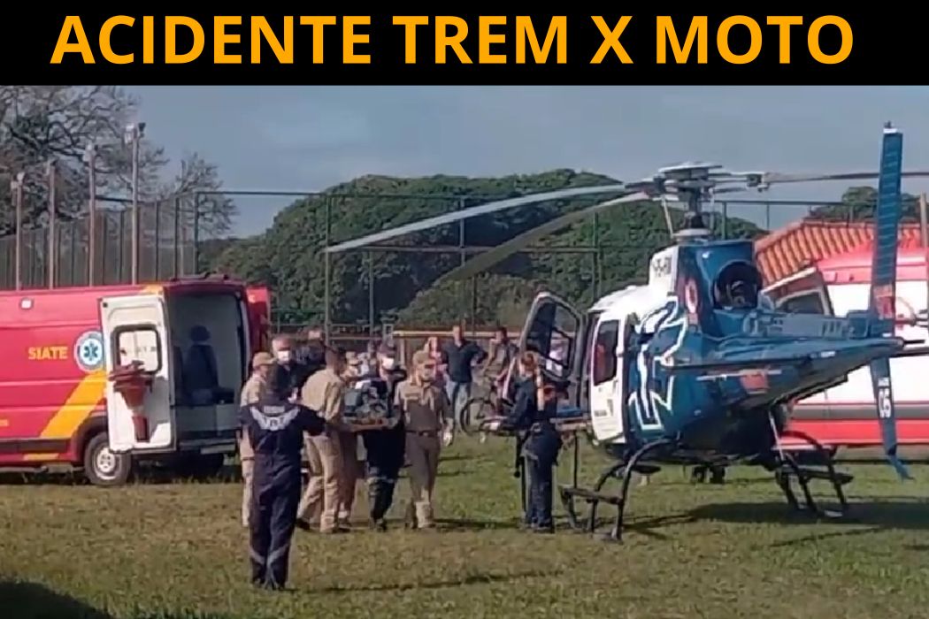 🚨Tragédia em Mandaguari: 🚨 Idoso Fica em Estado Gravíssimo Após Colisão Entre Moto e Trem