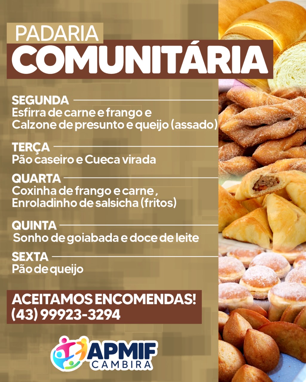 Padaria Comunitária da APMIF convida a população de Cambira a saborear delícias produzidas com carinho e dedicação