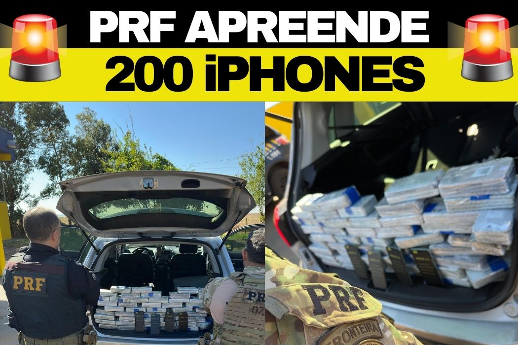 iPhones? PRF desmantela esquema milionário: homem é preso com 200 celulares escondidos dentro dos bancos da caminhonete