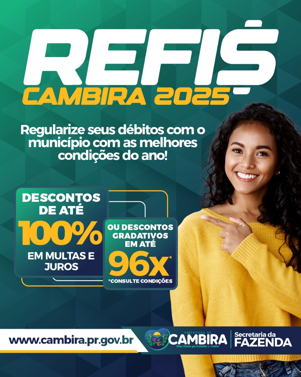 REFIS 2025 de Cambira - condições especiais para regularização de débitos.