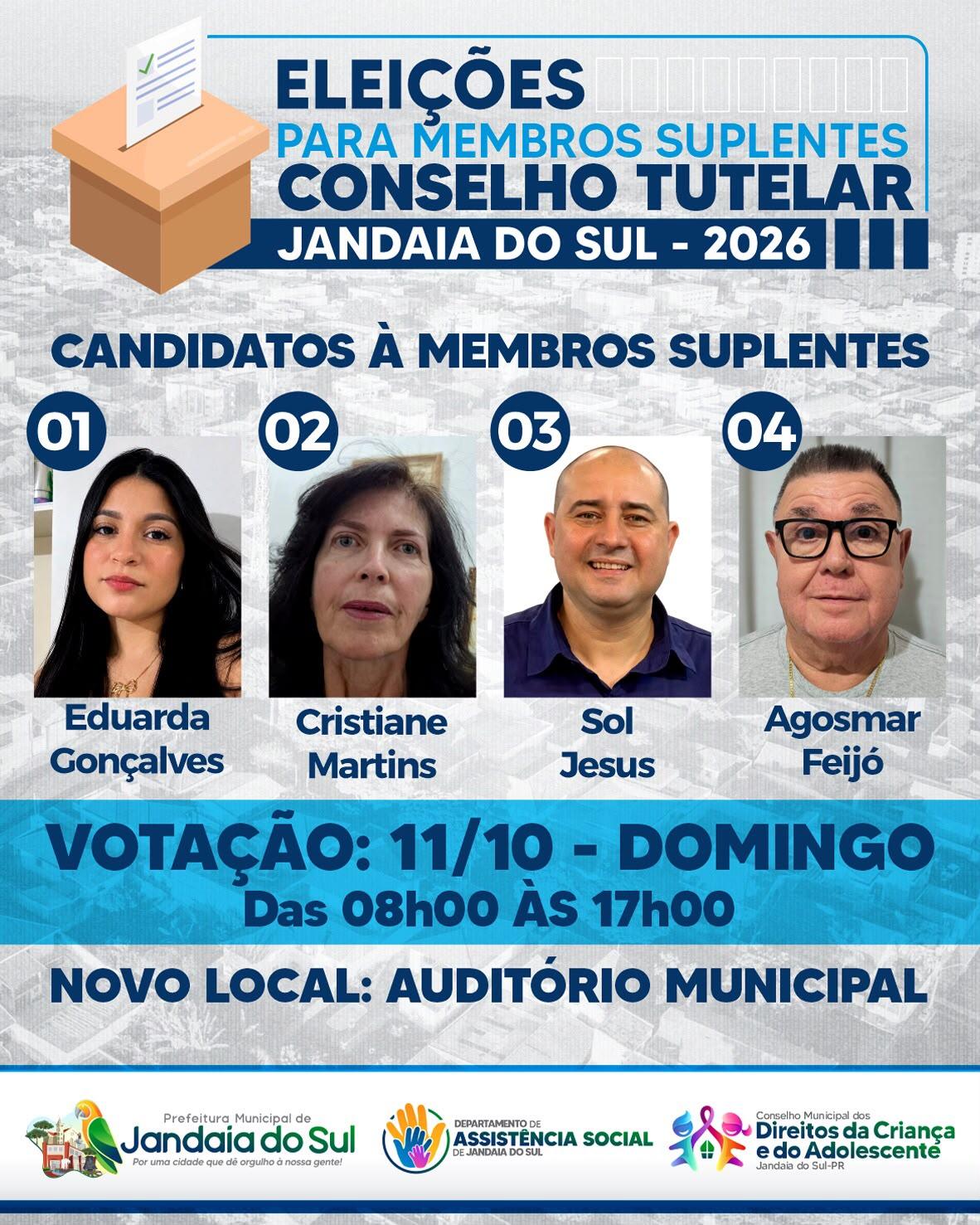 Eleição para membros suplentes do Conselho Tutelar de Jandaia do Sul