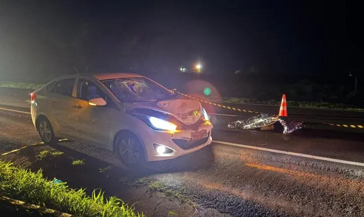 Pessoa morre atropelada por HB20 na BR-376, próximo à Granja Figueiredo